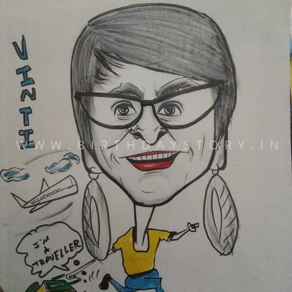 Birthday Story - Birthday Party Organisers Caricature Pencil Face Art