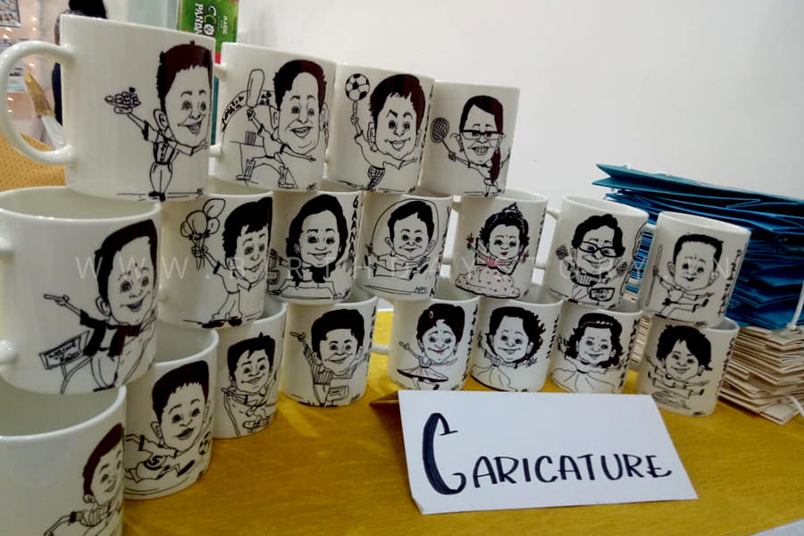 Birthday Story - Birthday Party Organisers Caricature on Mug - Birthday Story